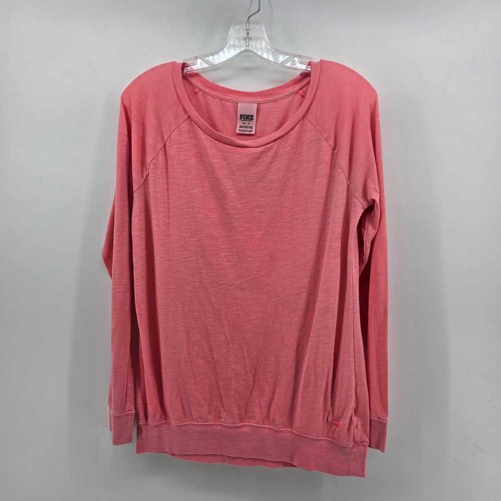 Victorias Secret PINK Sweatshirt Womens XS Pink Slub Long Sleeve Lightweight Top